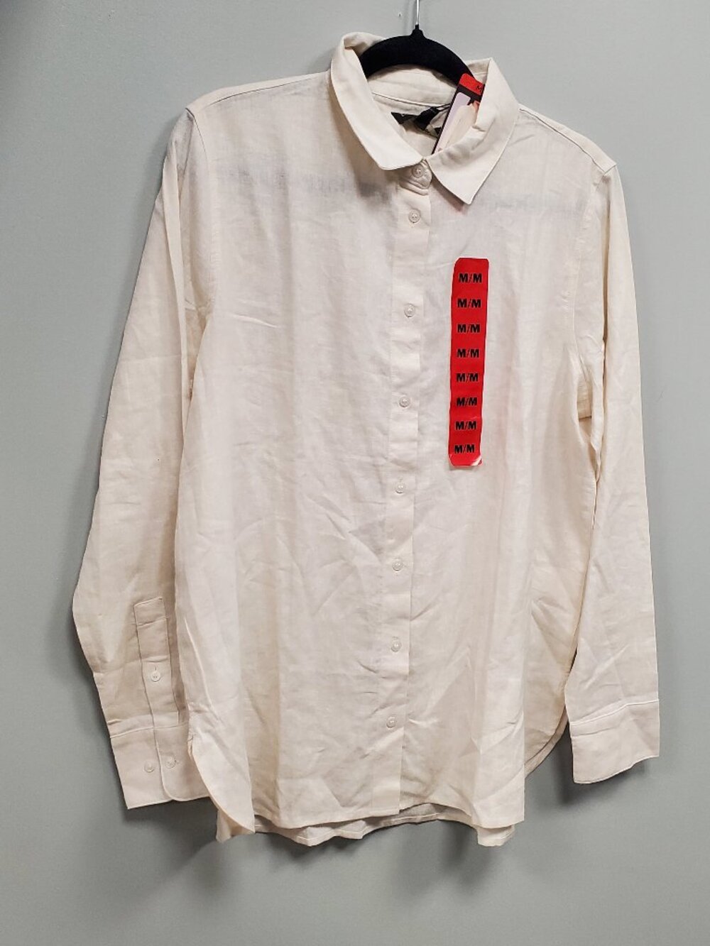 Banana Republic Women's Linen Blend Button Down Long Sleeve Shirt In Cream